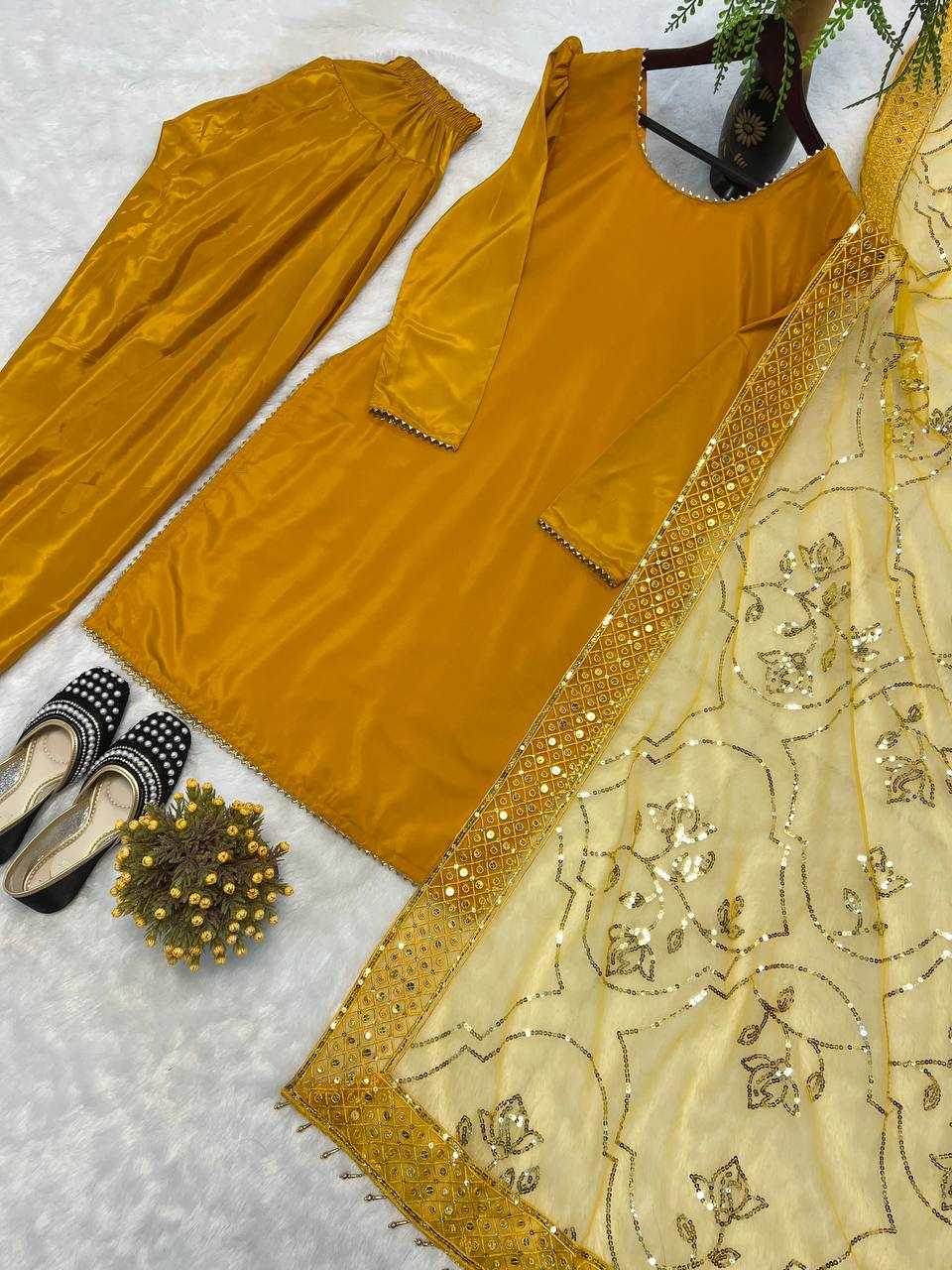 Crepe Silk Ladies Party wear Designer Suit - MYLUXURY LANE ENTERPRISE